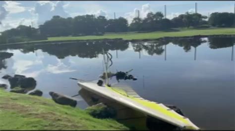 Glider crash-lands in Coral Gables lake, two people escape with minor injuries
